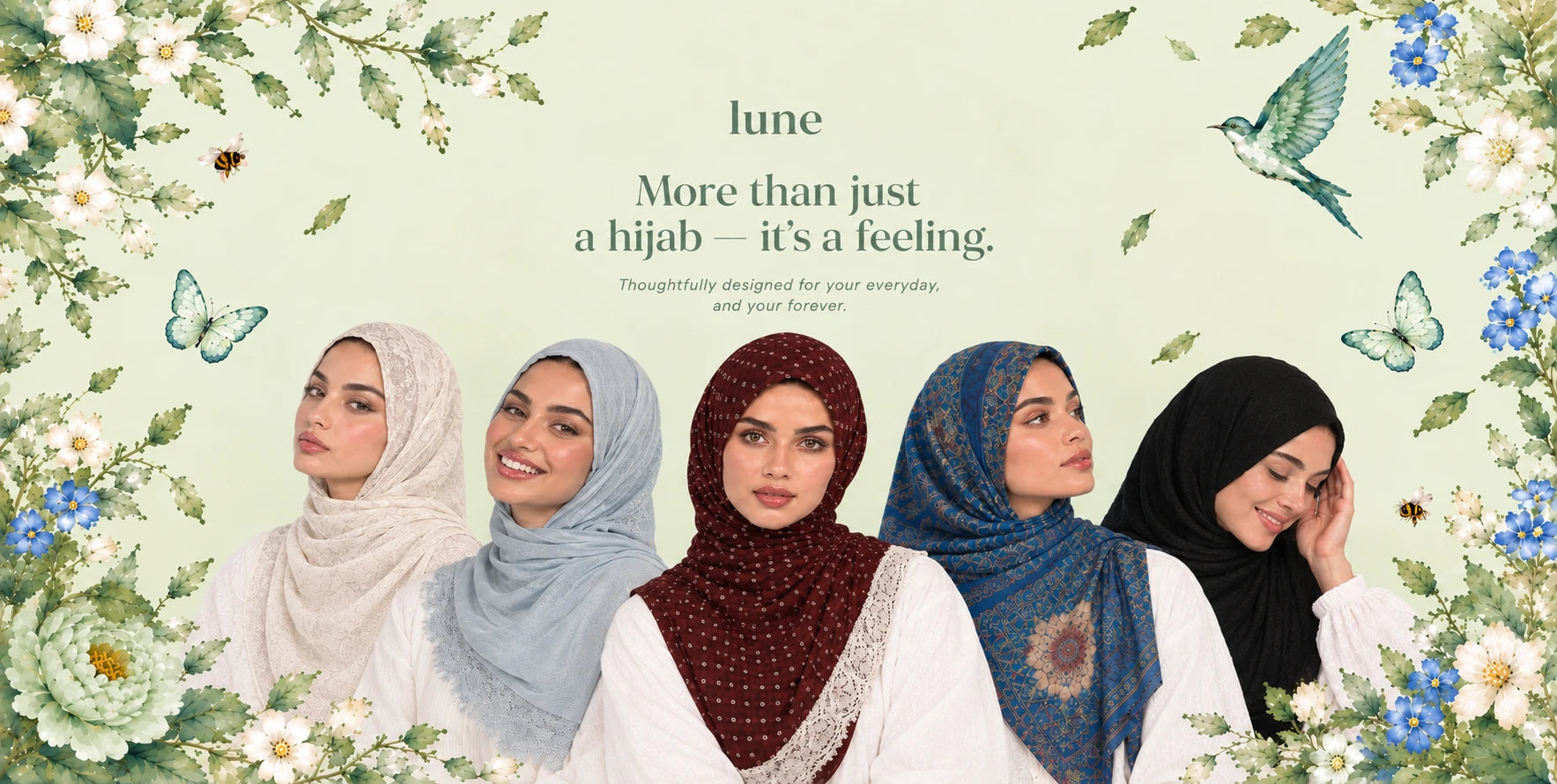 lune. More than just a hijab, it's a feeling.